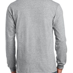 Gildan mens Ultra Cotton 6 oz. Long-Sleeve Pocket T-Shirt(G241)-SPORT GREY-2XL