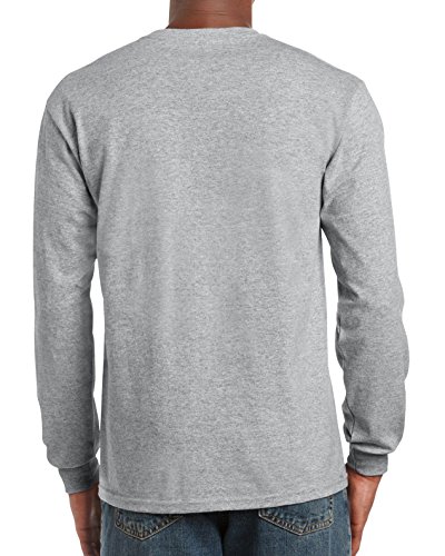 Gildan mens Ultra Cotton 6 oz. Long-Sleeve Pocket T-Shirt(G241)-SPORT GREY-2XL