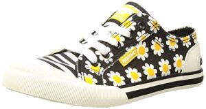 rocket dog womens jazzin sneaker, daisy black, 9 us