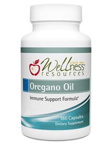 wellness resources oregano oil capsules - high potency wild oregano oil 55-65% carvacrol, 100mg per capsule (180 capsules) … b008rgj8wu
