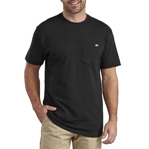dickies men's short-sleeve pocket t-shirt black ,large