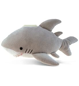 dollibu gray shark plush huggie bank - super soft stuffed animal money bank savings storage for little kids, cute & fluffy fun coin bank toy, wildlife plush piggy bank for girls & boys - 9 inch