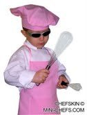 CHEFSKIN Adult Set Apron + Hat Pink, Ultra Lightweight Cool & Comfortable