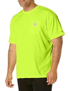 carhartt men's high-visibility force relaxed fit lightweight color enhanced short-sleeve pocket t-shirt , brite lime, x-large