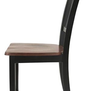 Signature Design by Ashley Owingsville Modern Farmhouse Dining Room Side Chair, 2 Count, Black and Brown