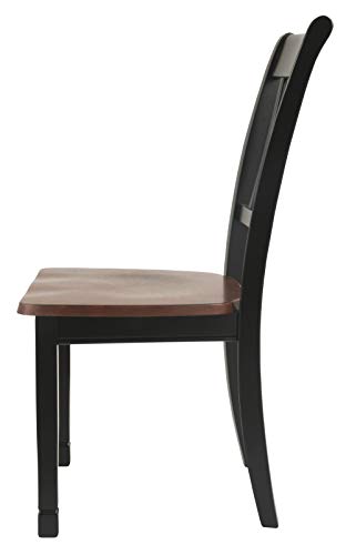 Signature Design by Ashley Owingsville Modern Farmhouse Dining Room Side Chair, 2 Count, Black and Brown