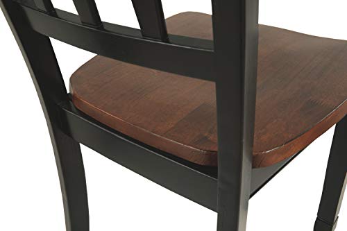 Signature Design by Ashley Owingsville Modern Farmhouse Dining Room Side Chair, 2 Count, Black and Brown