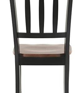 Signature Design by Ashley Owingsville Modern Farmhouse Dining Room Side Chair, 2 Count, Black and Brown