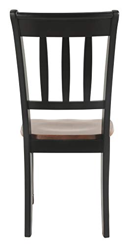 Signature Design by Ashley Owingsville Modern Farmhouse Dining Room Side Chair, 2 Count, Black and Brown