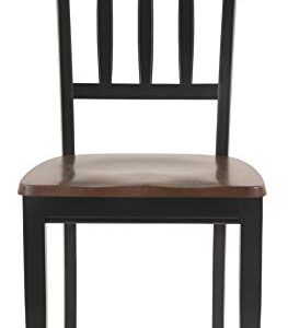 Signature Design by Ashley Owingsville Modern Farmhouse Dining Room Side Chair, 2 Count, Black and Brown