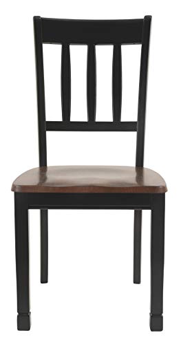 Signature Design by Ashley Owingsville Modern Farmhouse Dining Room Side Chair, 2 Count, Black and Brown