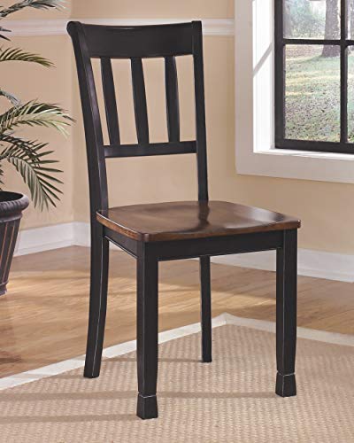 Signature Design by Ashley Owingsville Modern Farmhouse Dining Room Side Chair, 2 Count, Black and Brown