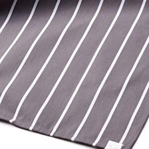 Chef Works Unisex English Chef Apron, Grey W/ Wht Stripe, One Size