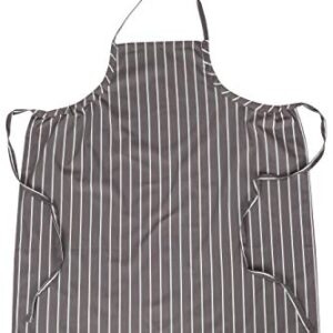 Chef Works Unisex English Chef Apron, Grey W/ Wht Stripe, One Size