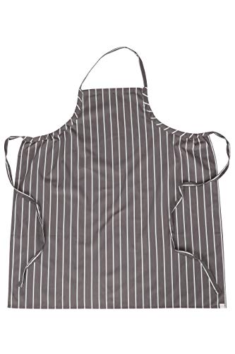 Chef Works Unisex English Chef Apron, Grey W/ Wht Stripe, One Size