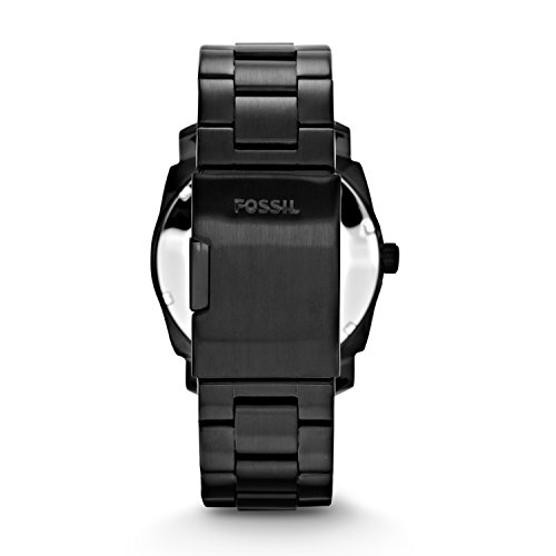 Fossil Men's Machine Quartz Stainless Steel Three-Hand Watch, Color: Black (Model: FS4775)