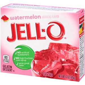 Jell-O Watermelon Flavor Gelatin Dessert, 3 Ounce Box (4-Pack)