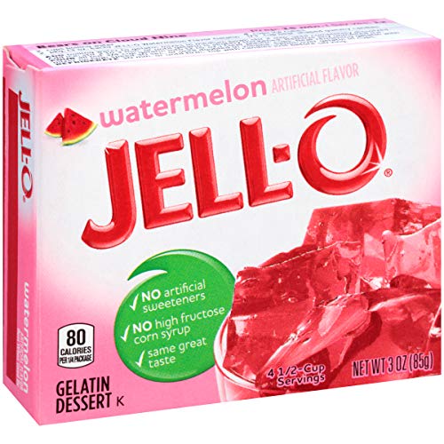 Jell-O Watermelon Flavor Gelatin Dessert, 3 Ounce Box (4-Pack)