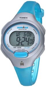 timex women's t5k739 ironman essential 10 mid-size turquoise resin strap watch