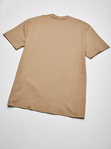 Dickies mens Heavyweight Crew Neck Short Sleeve Tee Henley Shirt, Desert Sand, Large US