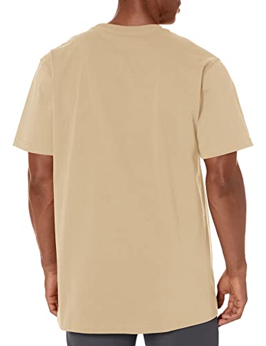 Dickies mens Heavyweight Crew Neck Short Sleeve Tee Henley Shirt, Desert Sand, Large US