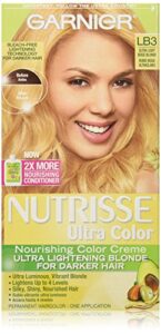garnier nutrisse ultra color nourishing hair color crème, lb3 ultra light beige blonde, 1-count (packaging may vary)