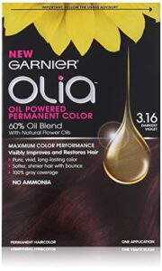 garnier olia oil powered permanent haircolor, 3.16 darkest violet (packaging may vary)