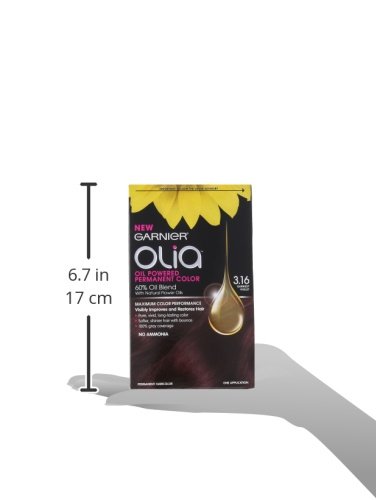 Garnier Olia Oil Powered Permanent Haircolor, 3.16 Darkest Violet (Packaging May Vary)