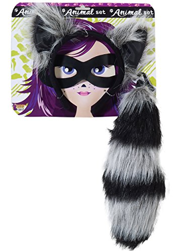 Forum Novelties Women's Playful Animals Raccoon Costume Accessory Set, Multi, One size