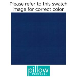 Pillow Perfect Fresco Solid Indoor/Outdoor Patio Seat Cushions Plush Fiber Fill, Weather and Fade Resistant, Square Corner - 16" x 18.5", Blue, 2 Count