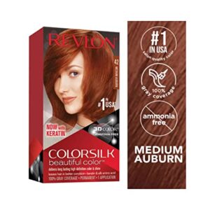 Revlon ColorSilk Hair Color, 42 Medium Auburn 1 ea (Pack of 6)