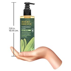 Desert Essence Thoroughly Clean Face Wash - Original - 8.5 Fl Ounce - Tea Tree Oil - For Soft Radiant Skin - Gentle Cleanser - Extracts Of Goldenseal, Awapuhi, & Chamomile Essential Oils