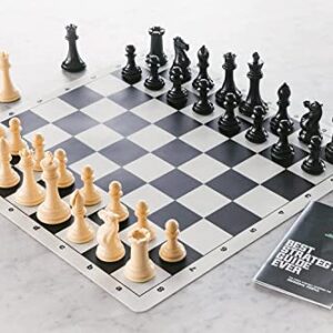 Best Chess Set Ever 4X Classic, Tournament Chess Set with 20 in x 20 in Foldable Silicone Board and Weighted Staunton Pieces, Packs and Travels Easy, Classic XL Super Heavyweight Edition