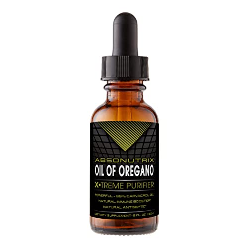 Absonutrix Oil of Oregano 43 mg, 540 Servings, 2 Oz Bottle, High Bioavailability, 85% Carvacrol oil, Quick Absorption, Potent Ingredients, Cruelty-Free, Third-Party Tested, Non-GMO, Made in USA