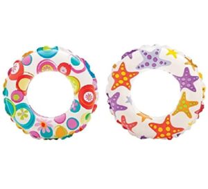 intex - recreation lively print swim ring, summer fun (pack of 2 assorted)