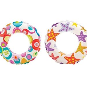 Intex - Recreation Lively Print Swim Ring, Summer Fun (Pack of 2 Assorted)