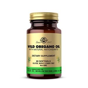 solgar wild oregano oil, 60 softgels - oregano oil concentrate - immune support - includes natural antioxidant phytochemicals - non gmo, gluten free, dairy free - 60 servings