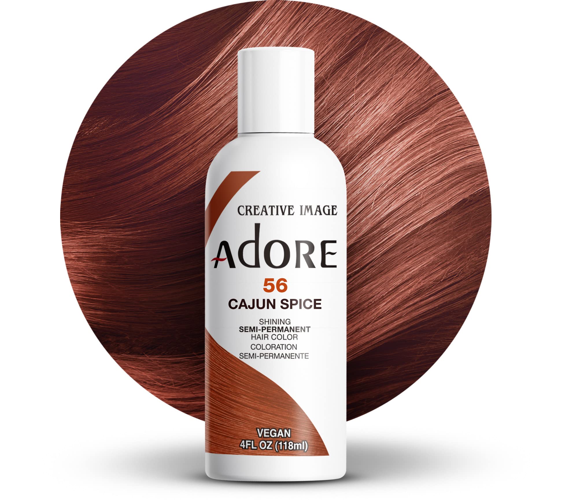 Adore Semi Permanent Hair Color - Vegan and Cruelty-Free Hair Dye - 4 Fl Oz - 056 Cajun Spice (Pack of 1)