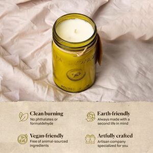 Paddywax Relish Artisan Hand-Poured Soy Wax Scented Candle, 9.5-Ounce Glass Jar with Lid, Vanilla + Oakmoss