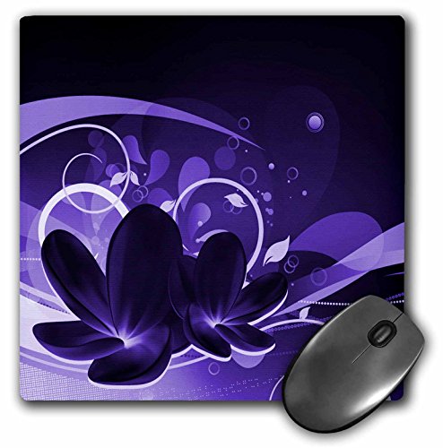 3dRose LLC 8 x 8 x 0.25 Inches Pretty Blue Water Lilly on A Flourish Background Mouse Pad (mp_152444_1)