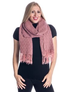 noble mount 'toasty' warm soft premium winter scarf - dot pattern - dusty pink