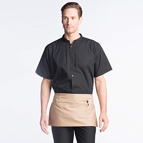 Uncommon Threads Unisex Waist Apron 3 Section Pocket, Black, One Size