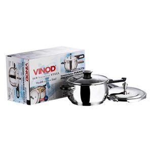 Vinod V-5.5L Splendid Plus Handi Stainless Steel Pressure Cooker, 5.5-Liter