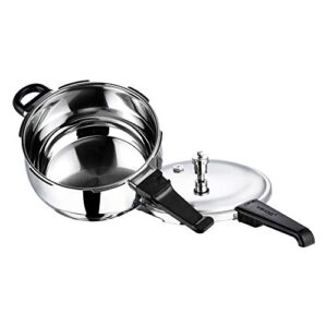 Vinod V-5.5L Splendid Plus Handi Stainless Steel Pressure Cooker, 5.5-Liter