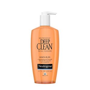neutrogena deep clean daily facial cleanser with beta hydroxy acid for normal to oily skin, alcohol-free, oil-free & non-comedogenic, 6.7 fl. oz 6pk