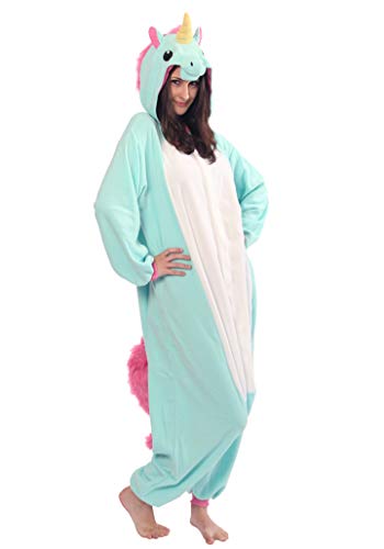 SAZAC Blue Unicorn Kigurumi - Onesie Jumpsuit Halloween Costume (Adults)