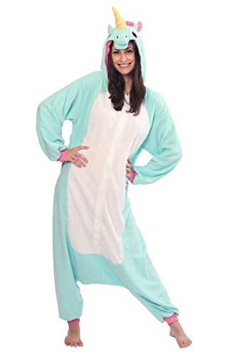 SAZAC Blue Unicorn Kigurumi - Onesie Jumpsuit Halloween Costume (Adults)