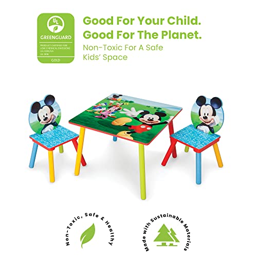 Delta Children Kids Table and Chair Set (2 Chairs Included) - Ideal for Arts & Crafts, Snack Time, Homeschooling, Homework & More, Greenguard Gold Certified, Disney Mickey Mouse