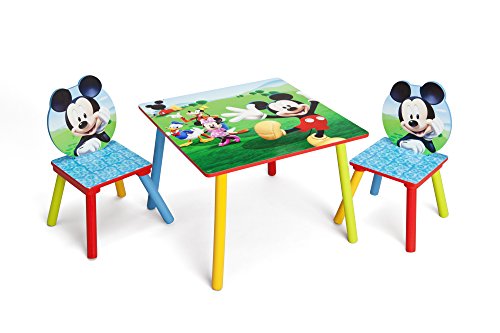 Delta Children Kids Table and Chair Set (2 Chairs Included) - Ideal for Arts & Crafts, Snack Time, Homeschooling, Homework & More, Greenguard Gold Certified, Disney Mickey Mouse