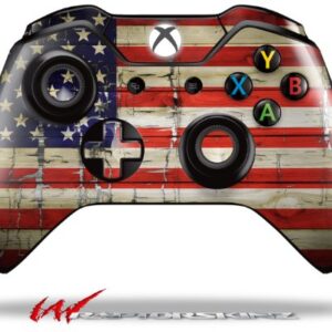 WraptorSkinz Decal Style Vinyl Skin Wrap compatible with XBOX One Original Wireless Controller Painted Faded and Cracked USA American Flag - (CONTROLLER NOT INCLUDED)